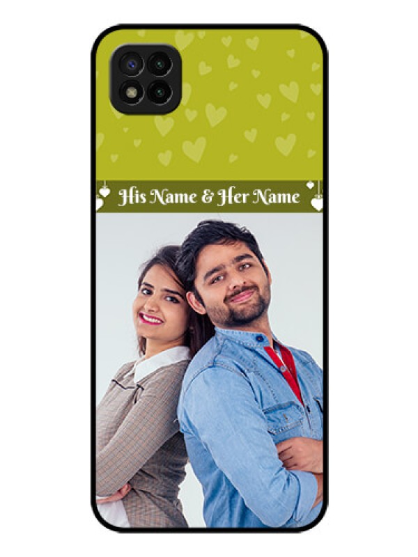 Custom Poco C3 Custom Glass Phone Case - You & Me Heart Design