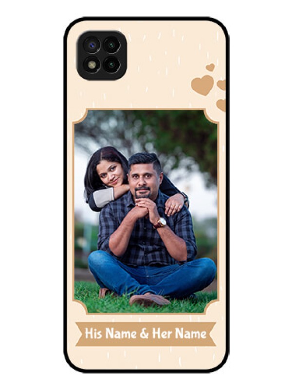 Custom Poco C3 Custom Glass Phone Case - with confetti love design