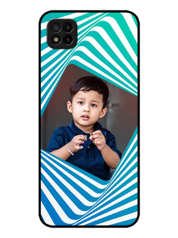 Custom Poco C3 Personalized Glass Phone Case - Abstract Spiral Design