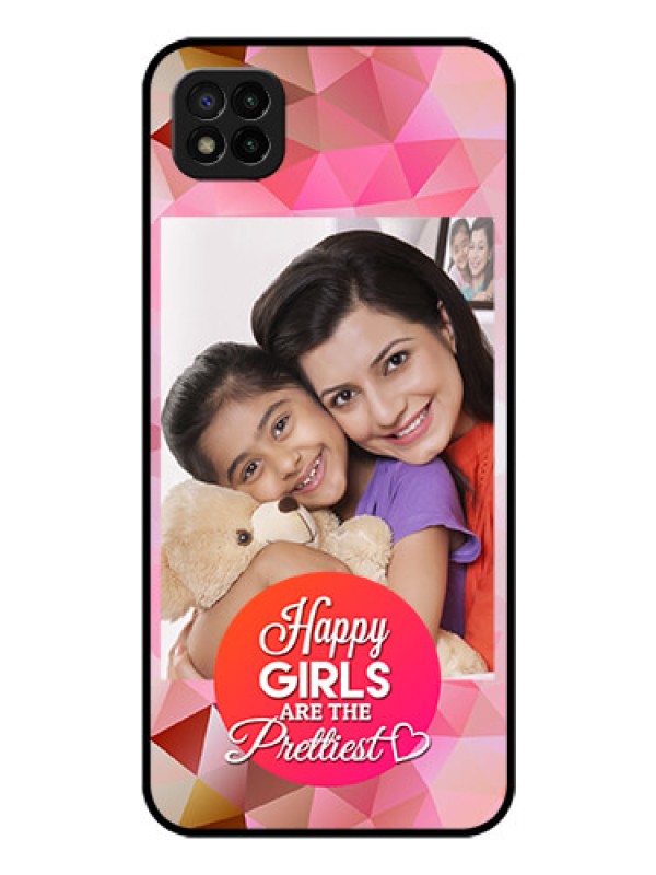 Custom Poco C3 Photo Printing on Glass Case - Abstract Triangle Design