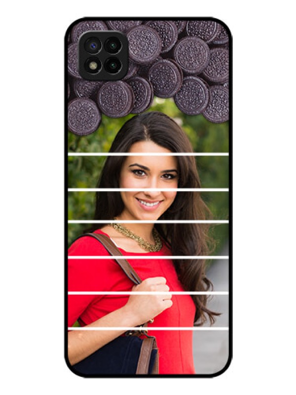 Custom Poco C3 Custom Glass Phone Case - with Oreo Biscuit Design