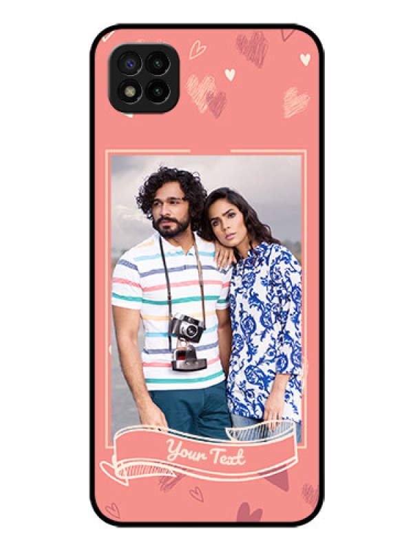 Custom Poco C3 Custom Glass Phone Case - Love doodle art Design