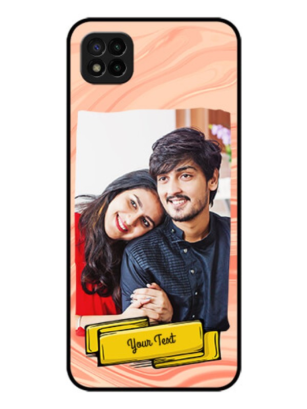 Custom Poco C3 Personalized Glass Phone Case - Marble Texture Design