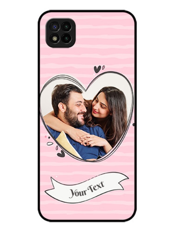 Custom Poco C3 Custom Glass Phone Case - Vintage Heart Design