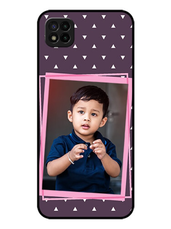 Custom Poco C3 Custom Glass Mobile Case - Triangle Pattern Dotted Design