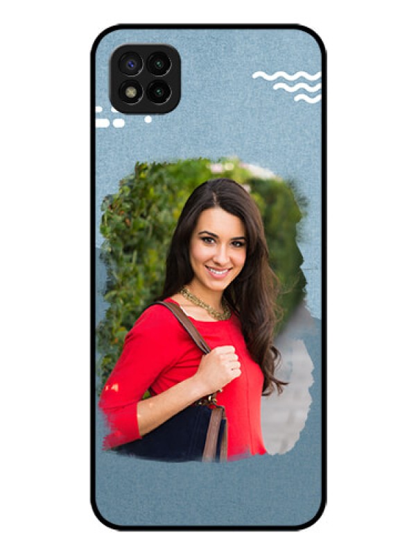 Custom Poco C3 Custom Glass Mobile Case - Grunge Line Art Design