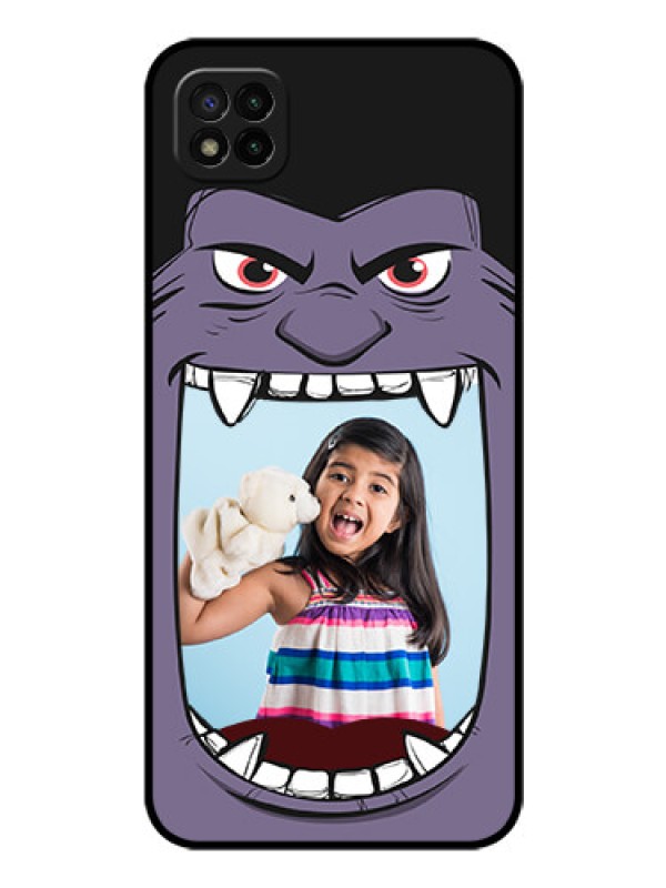 Custom Poco C3 Custom Glass Phone Case - Angry Monster Design