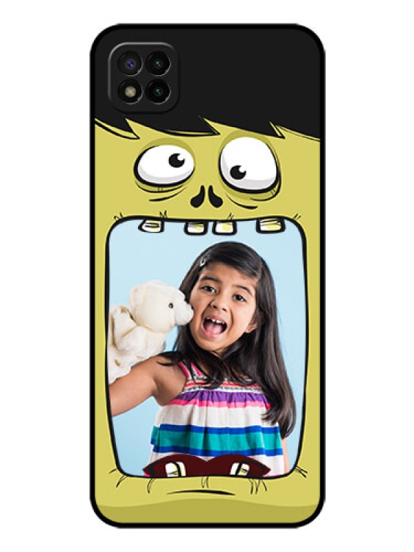 Custom Poco C3 Personalized Glass Phone Case - Cartoon monster back case Design