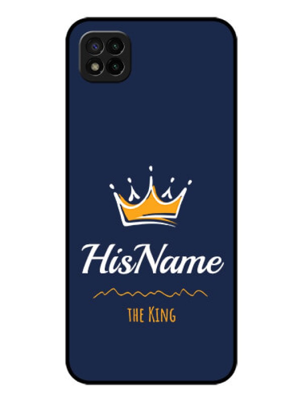 Custom Poco C3 Glass Phone Case King with Name