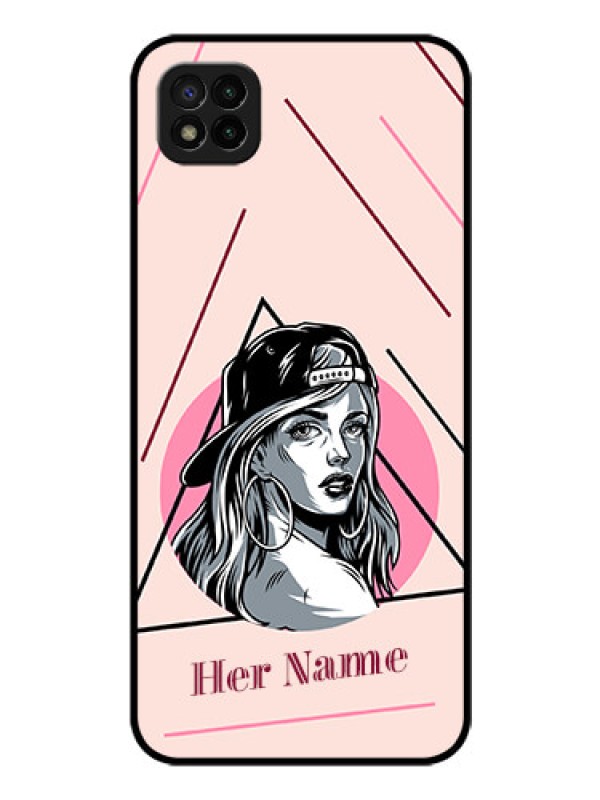 Custom Poco C3 Personalized Glass Phone Case - Rockstar Girl Design