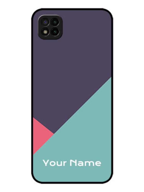 Custom Poco C3 Custom Glass Mobile Case - Tri Color abstract Design