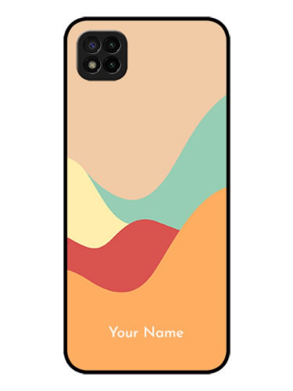 Custom Poco C3 Personalized Glass Phone Case - Ocean Waves Multi-colour Design