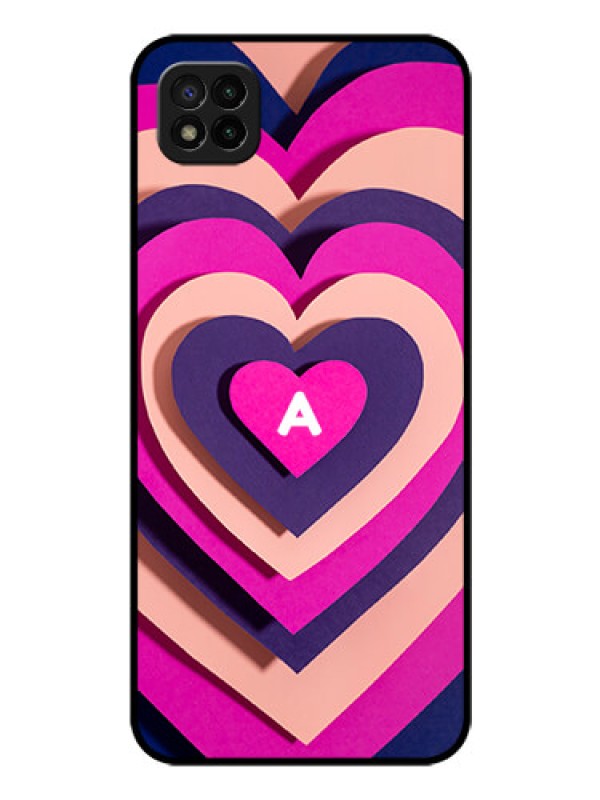 Custom Poco C3 Custom Glass Mobile Case - Cute Heart Pattern Design