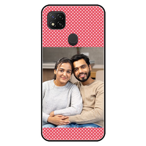 Poco C31 Custom Glass Phone Case - White Dotted Design