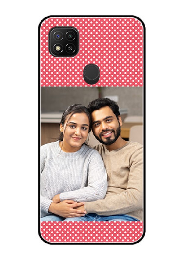 Poco C31 Custom Glass Phone Case - White Dotted Design