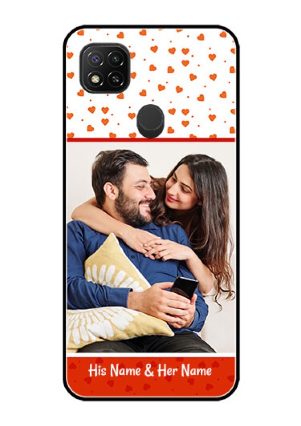 Poco C31 Custom Glass Phone Case - Orange Love Symbol Design
