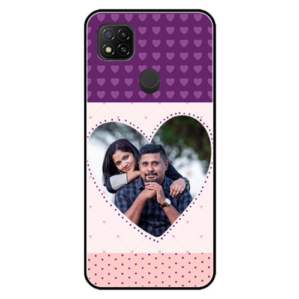 Poco C31 Custom Glass Phone Case - Violet Love Dots Design