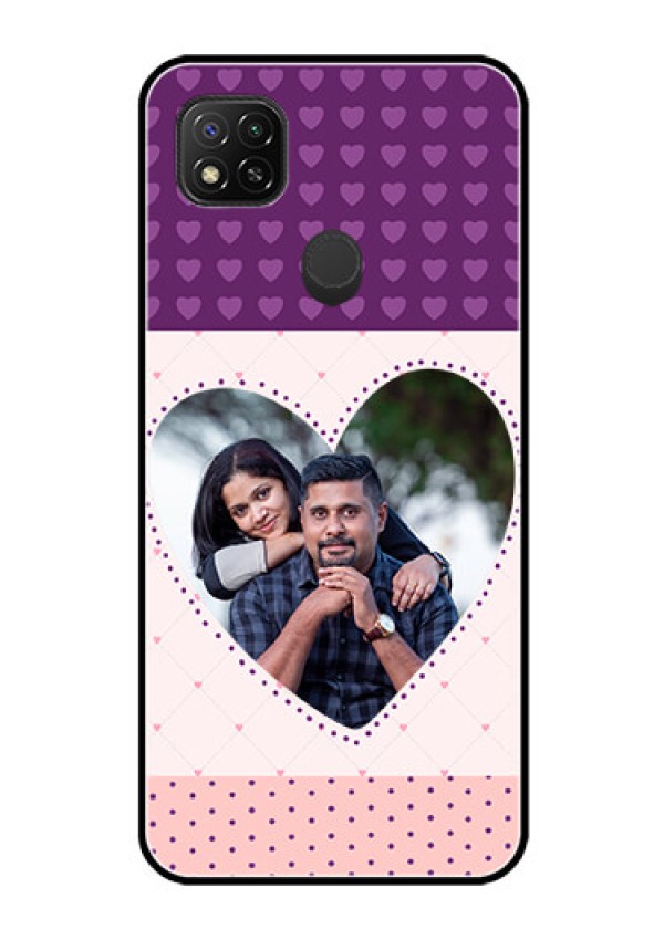 Poco C31 Custom Glass Phone Case - Violet Love Dots Design