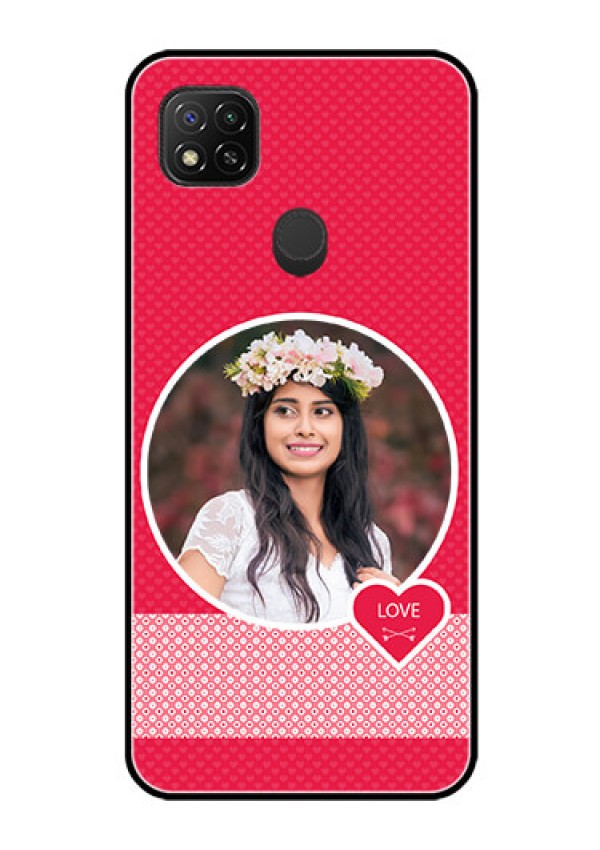Poco C31 Personalised Glass Phone Case - Pink Pattern Design