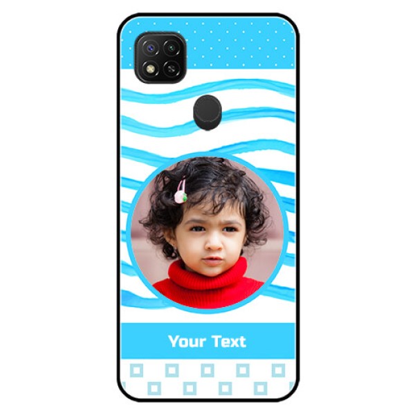 Poco C31 Custom Glass Phone Case - Simple Blue Case Design
