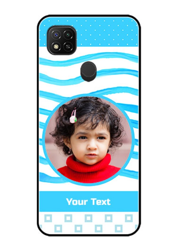 Poco C31 Custom Glass Phone Case - Simple Blue Case Design