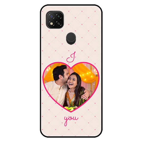 Poco C31 Custom Glass Mobile Case - Heart Shape Design