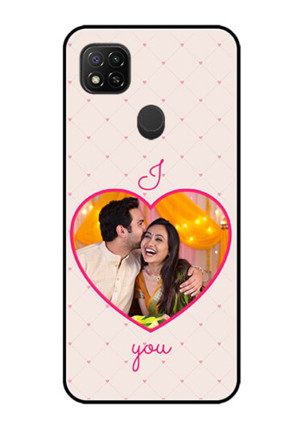 Poco C31 Custom Glass Mobile Case - Heart Shape Design