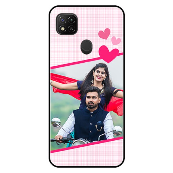 Poco C31 Custom Glass Phone Case - Love Shape Heart Design