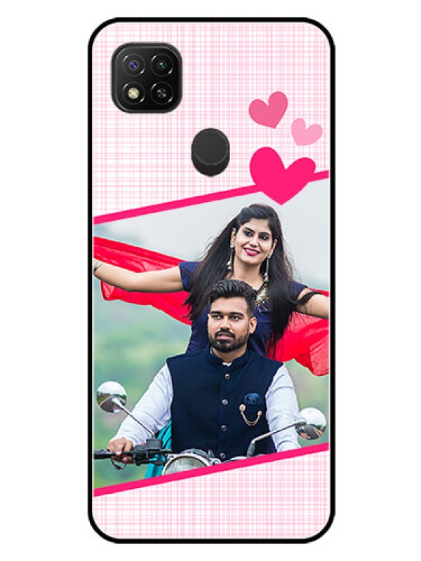 Custom Poco C31 Custom Glass Phone Case - Love Shape Heart Design
