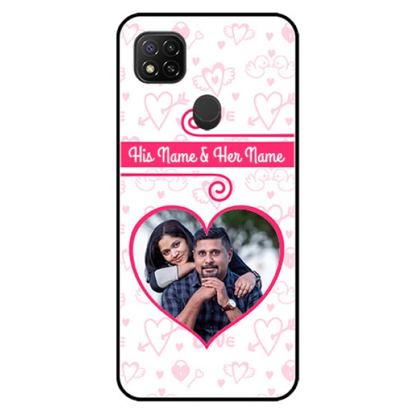 Poco C31 Personalized Glass Phone Case - Heart Shape Love Design Poco C31 Personalized Glass Phone Case - Heart Shape Love Design
