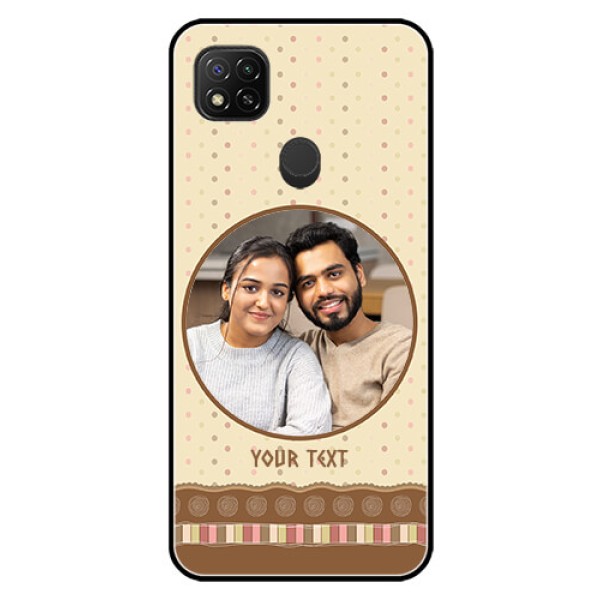 Poco C31 Custom Glass Mobile Case - Brown Dotted Mobile Case Design
