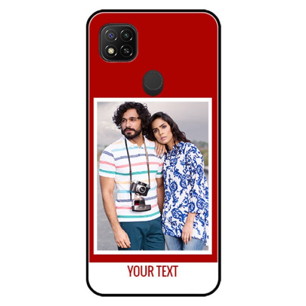 Poco C31 Personalized Glass Phone Case - Simple Red Color Design