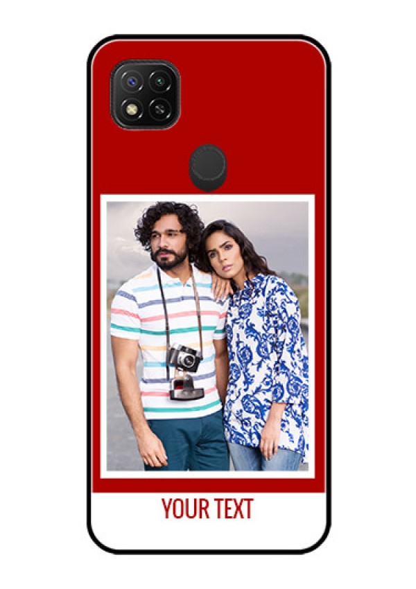 Poco C31 Personalized Glass Phone Case - Simple Red Color Design