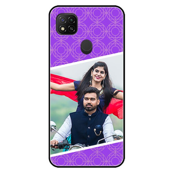 Poco C31 Custom Glass Phone Case - Violet Pattern Design