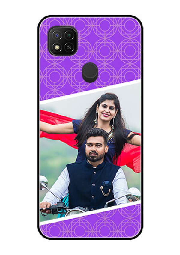Poco C31 Custom Glass Phone Case - Violet Pattern Design