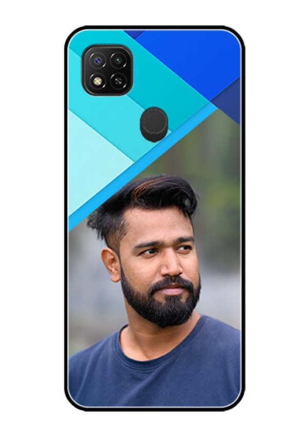Poco C31 Custom Glass Phone Case - Blue Pattern Design
