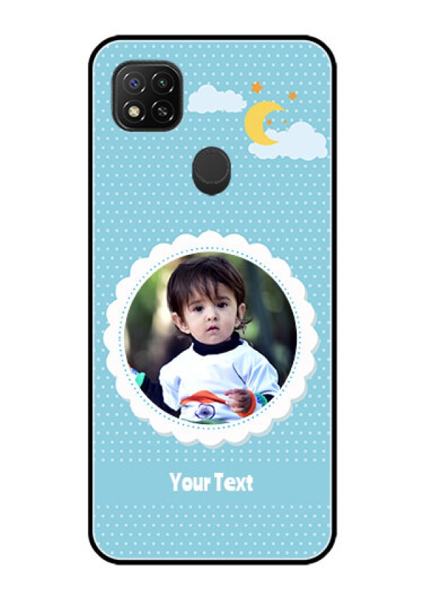 Poco C31 Personalised Glass Phone Case - Violet Pattern Design