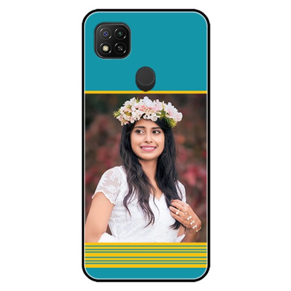 Poco C31 Custom Glass Phone Case - Yellow & Blue Design 