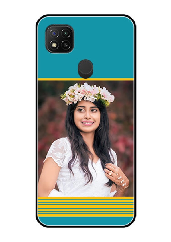 Poco C31 Custom Glass Phone Case - Yellow & Blue Design 