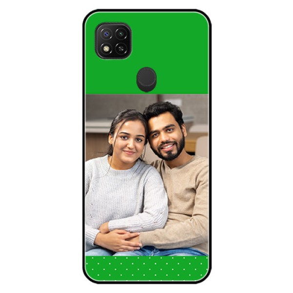 Poco C31 Personalized Glass Phone Case - Green Pattern Design