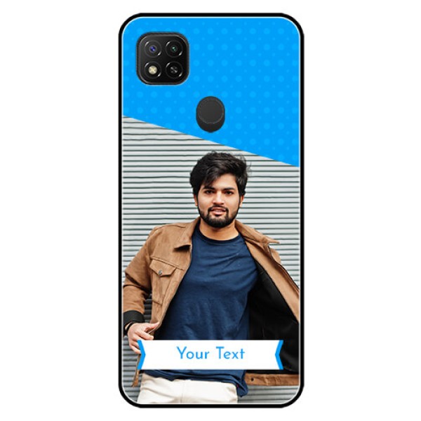 Poco C31 Photo Printing on Glass Case - Simple Blue Color Design