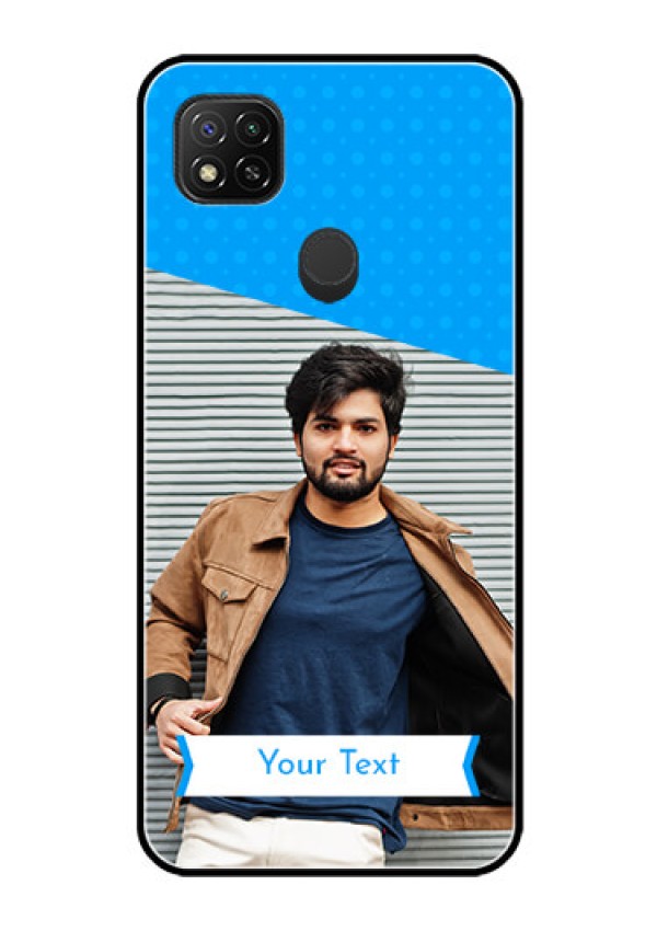 Poco C31 Photo Printing on Glass Case - Simple Blue Color Design