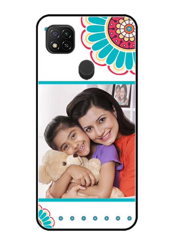 Poco C31 Custom Glass Phone Case - Flower Design