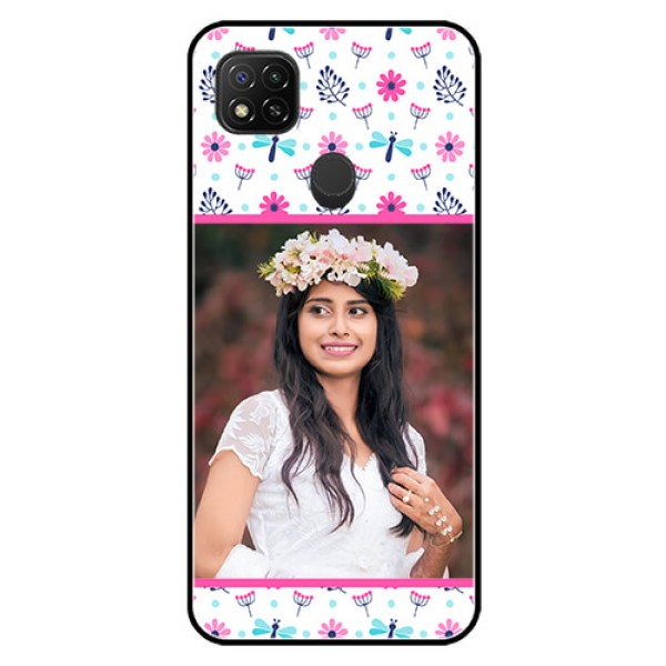 Poco C31 Photo Printing on Glass Case - Colorful Flower Design