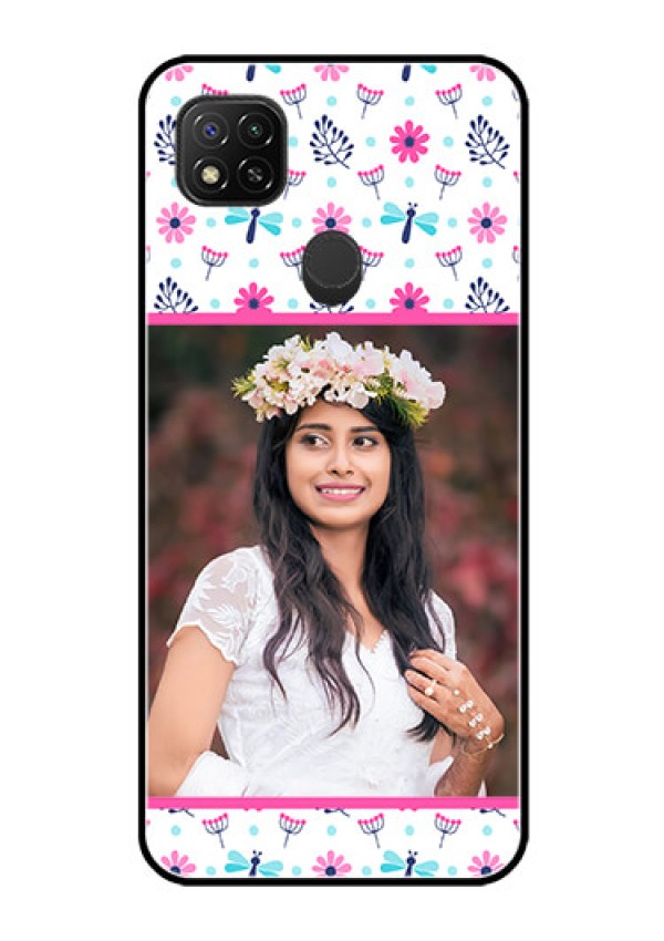 Poco C31 Photo Printing on Glass Case - Colorful Flower Design