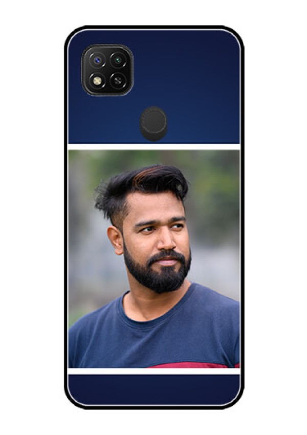 Poco C31 Personalized Glass Phone Case - Simple Royal Blue Design