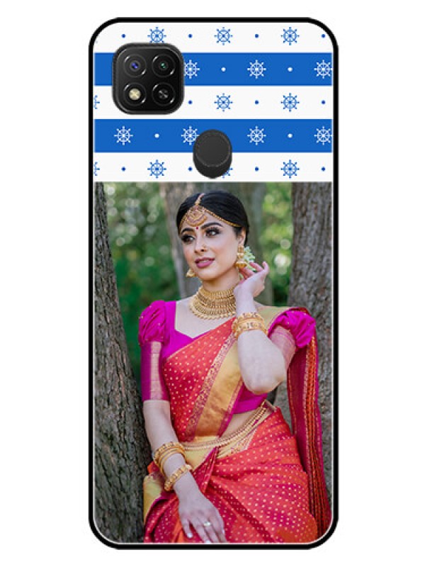 Custom Poco C31 Photo Printing on Glass Case - Snow Pattern Design