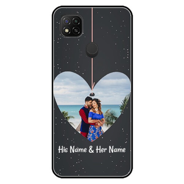 Poco C31 Custom Glass Phone Case - Hanging Heart Design