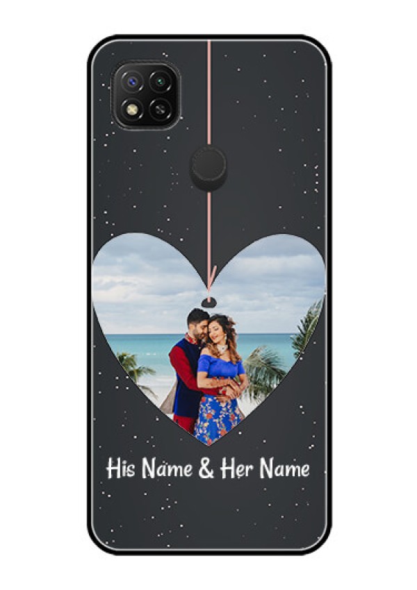 Poco C31 Custom Glass Phone Case - Hanging Heart Design