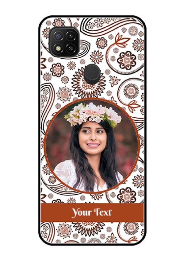 Poco C31 Custom Glass Mobile Case - Abstract Floral Design 